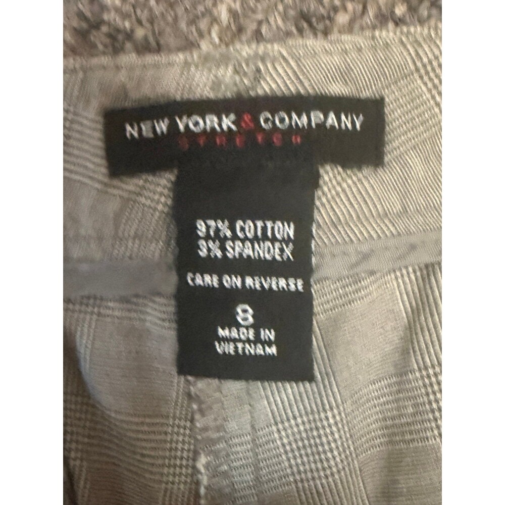 NY&C Bermuda Shorts Womens 8 Gray Plaid Stretch Career Summer Walking Sz 8 - Picture 3 of 5